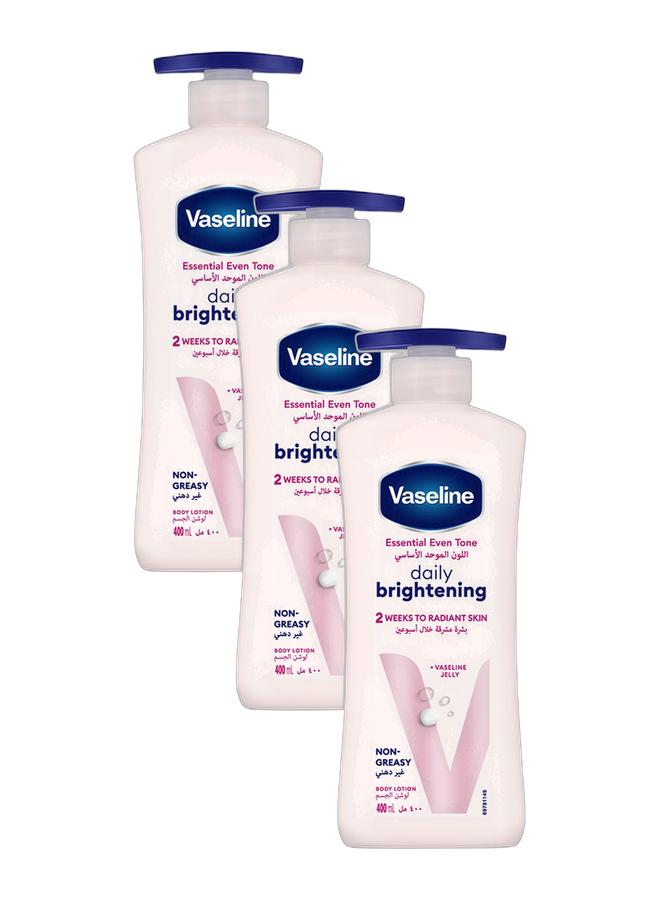 Vaseline Essential Even Tone Daily Brightening Body Lotion 400ml,Pack of 3 - Image 1